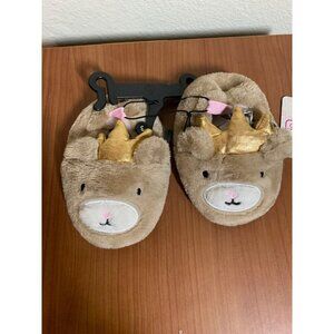 NWT Swiggles Princess Bear Slippers Warm Cozy Grip Bottom Toddler Girls Size 3